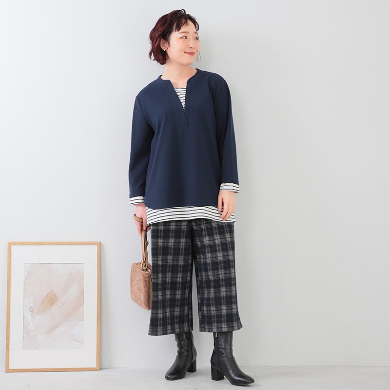 【WEB限定】裏起毛ニットワイドパンツLL/3L/4L/5L/6L MB mint breezeミントブリーズ12