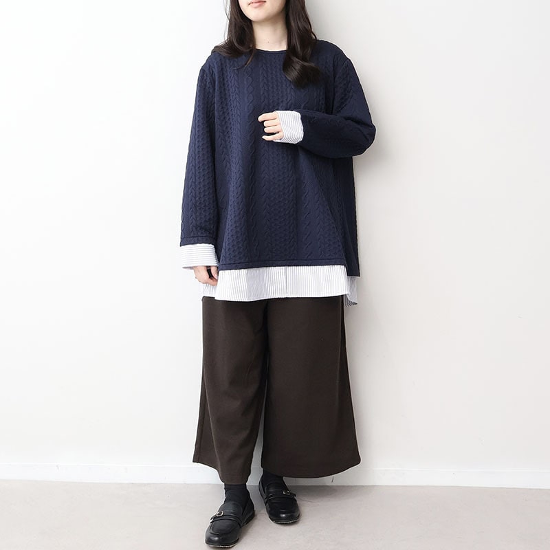 【WEB限定】裏起毛ニットワイドパンツLL/3L/4L/5L/6L MB mint breezeミントブリーズ14