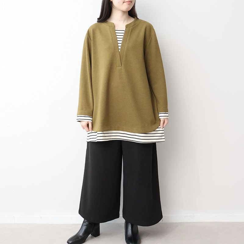 【WEB限定】裏起毛ニットワイドパンツLL/3L/4L/5L/6L MB mint breezeミントブリーズ3