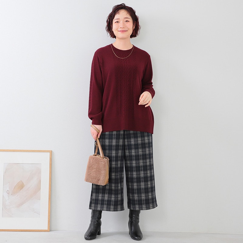 【WEB限定】裏起毛ニットワイドパンツLL/3L/4L/5L/6L MB mint breezeミントブリーズ6