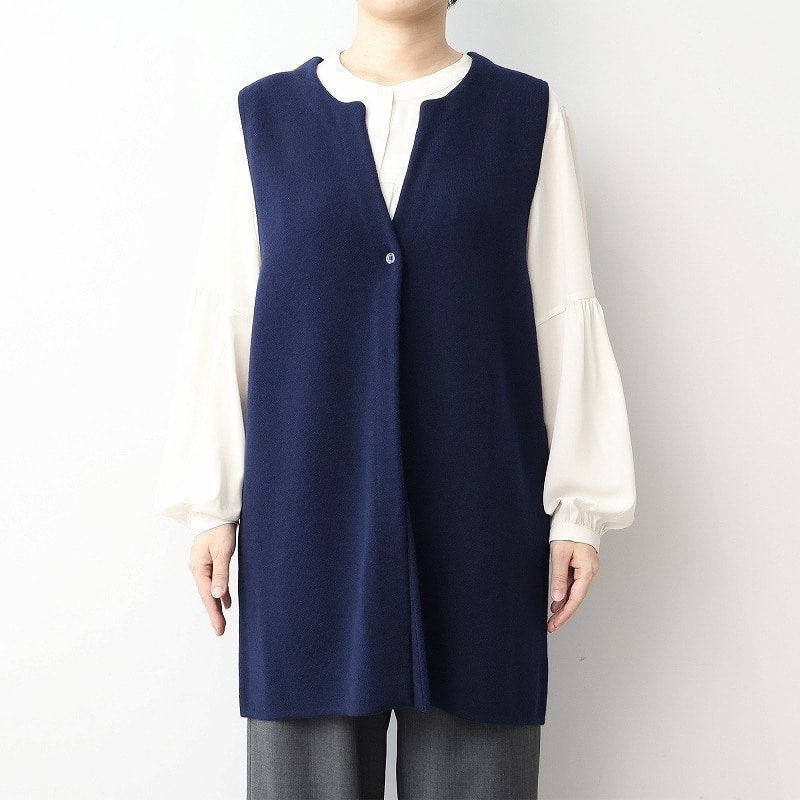 【抗ピリング】キーネックニットジレLL/3L/4L/5L/6L MB mint breezeミントブリーズ13