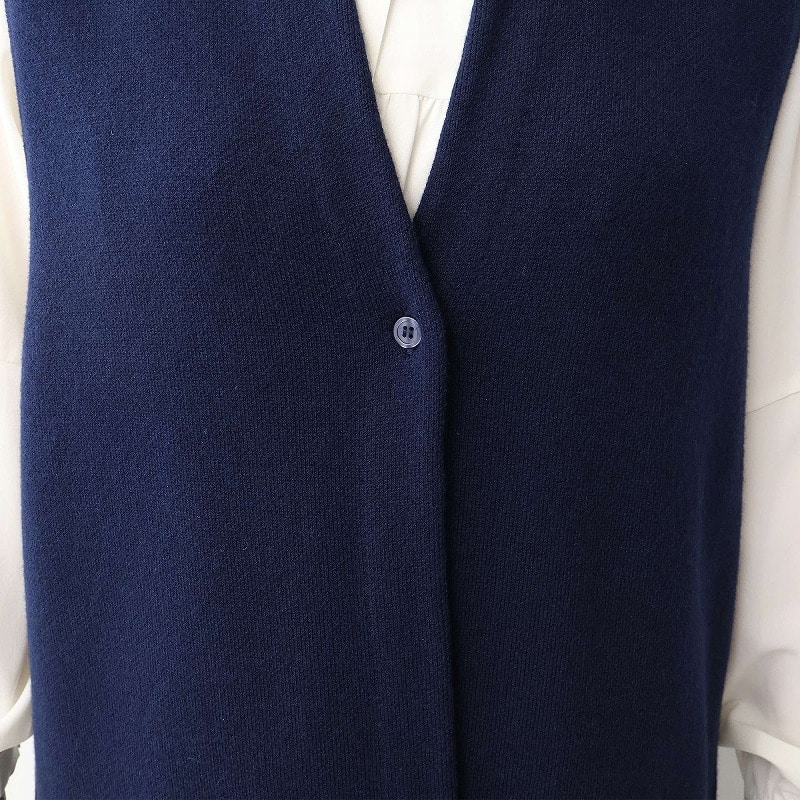 【抗ピリング】キーネックニットジレLL/3L/4L/5L/6L MB mint breezeミントブリーズ16