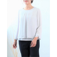 レイヤード風 ジョーゼット ブラウス／ 大きいサイズ レディス ミントブリーズ