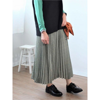 チェック プリーツ ロング スカート／ 大きいサイズ レディス ミントブリーズ