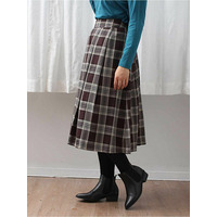 チェック柄 タック スカート　大きいサイズレディース