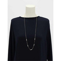 【タイムセール】３連 パール ステーション ネックレス