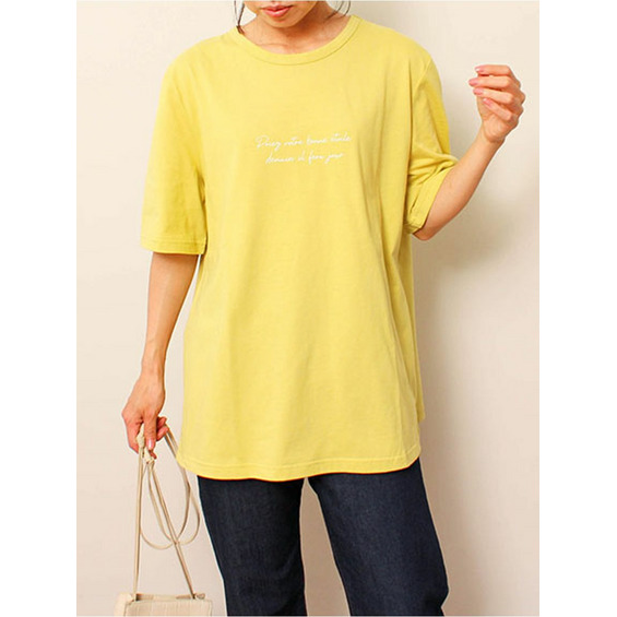 【タイムセール】コットン ロゴ プリント 半袖 Tシャツ【アリノマ/Alinoma】