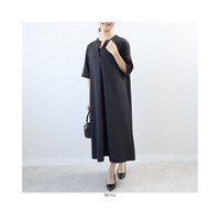 リネンライク スキッパー ロングワンピース
