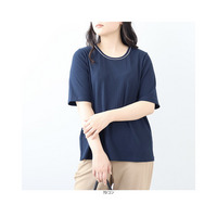 パイピングネック リブ 半袖 カットソー