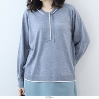 配色ボウタイニットプルオーバー