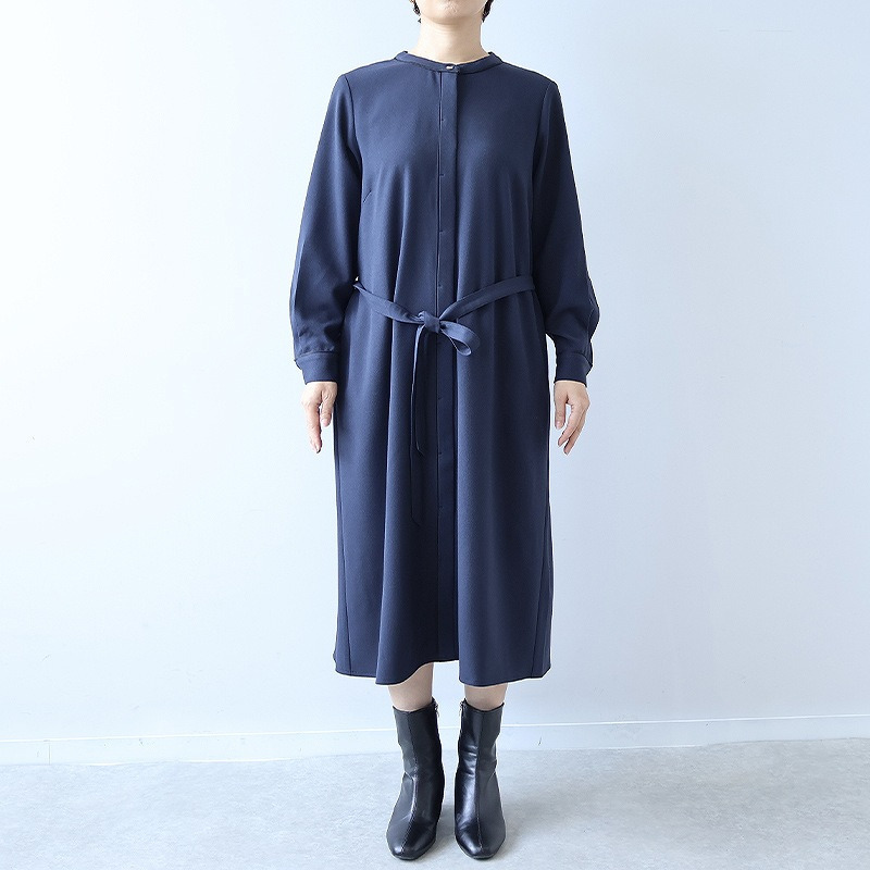 バンドカラーパイピングワンピース12