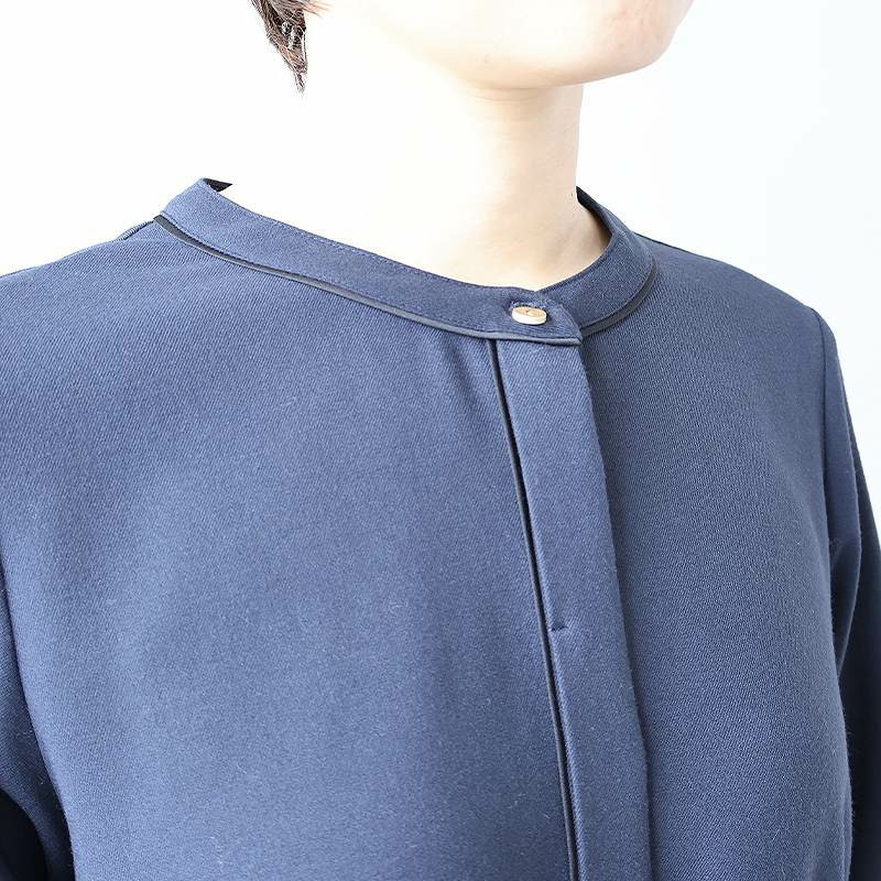 バンドカラーパイピングワンピース15