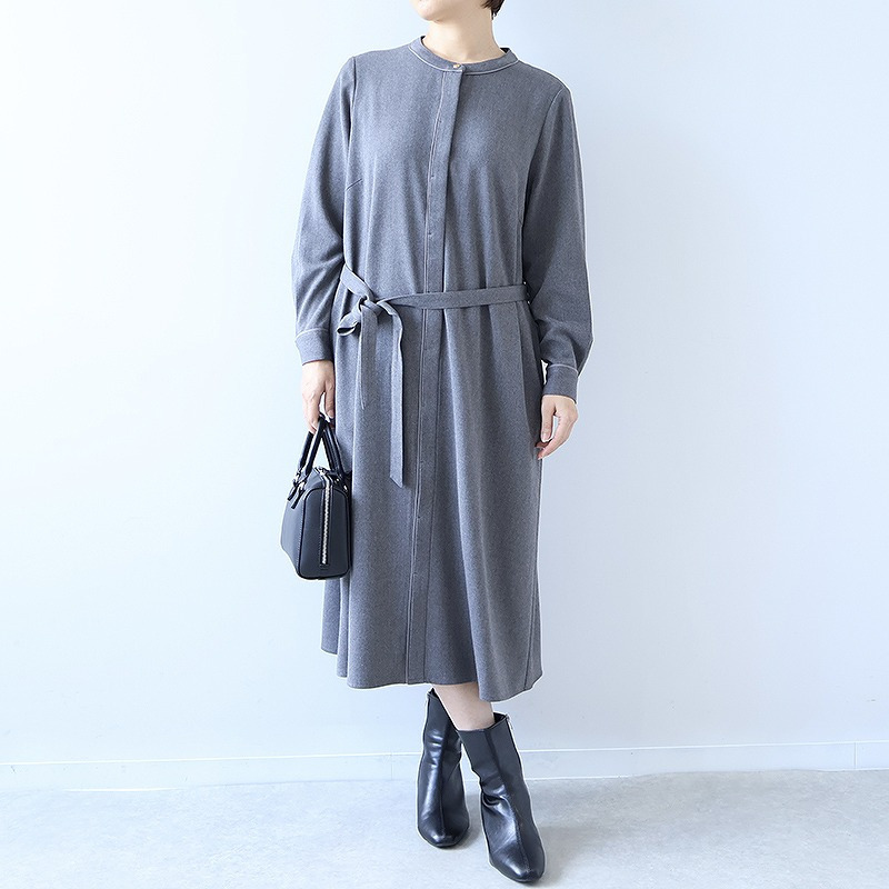 バンドカラーパイピングワンピース3