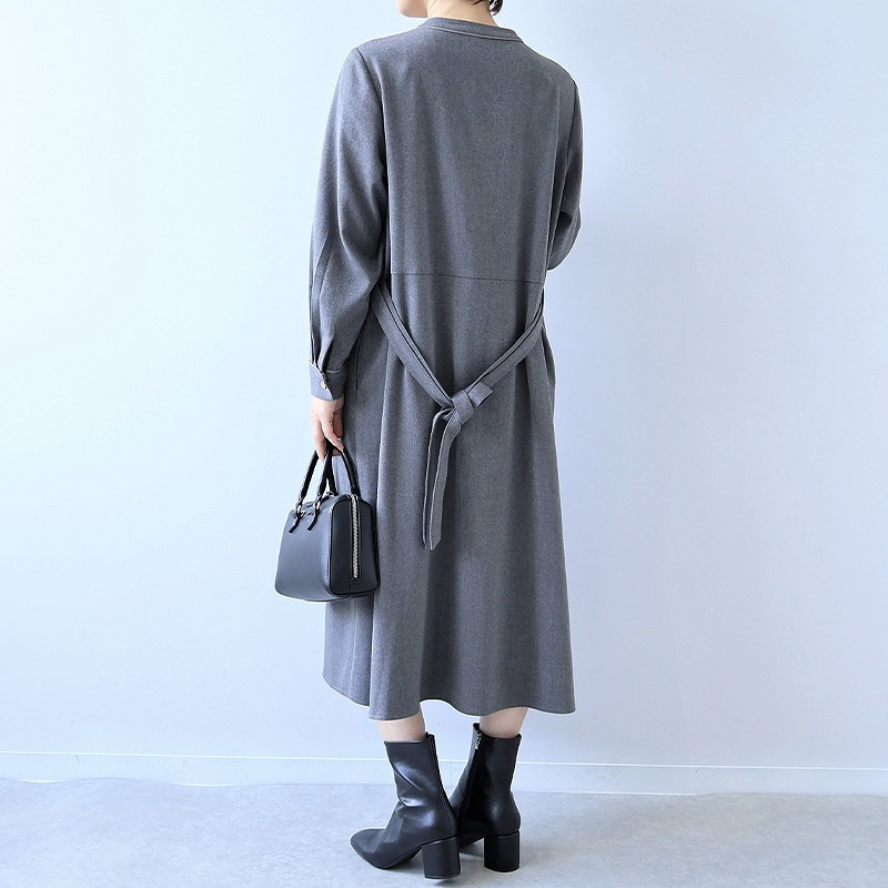 バンドカラーパイピングワンピース4