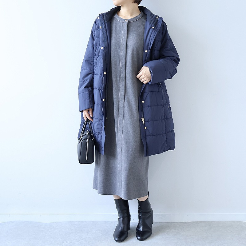 バンドカラーパイピングワンピース7