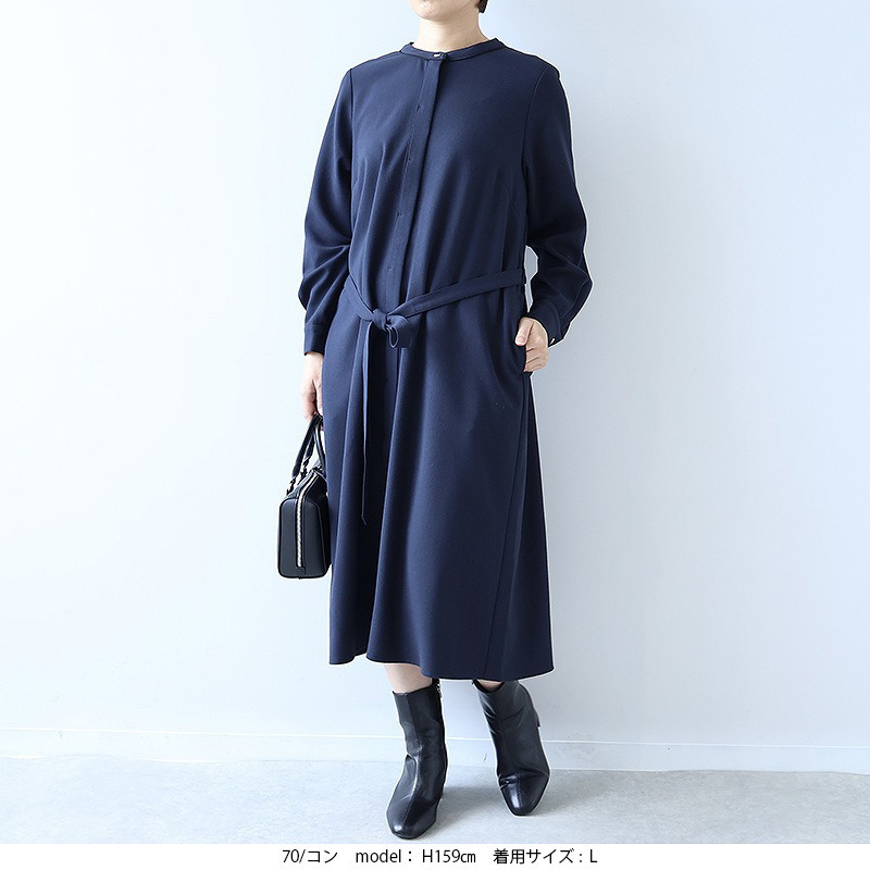 バンドカラーパイピングワンピース8