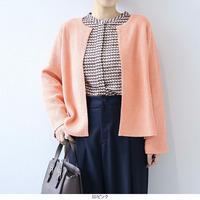 ミニブークレラウンドネックカーディガン