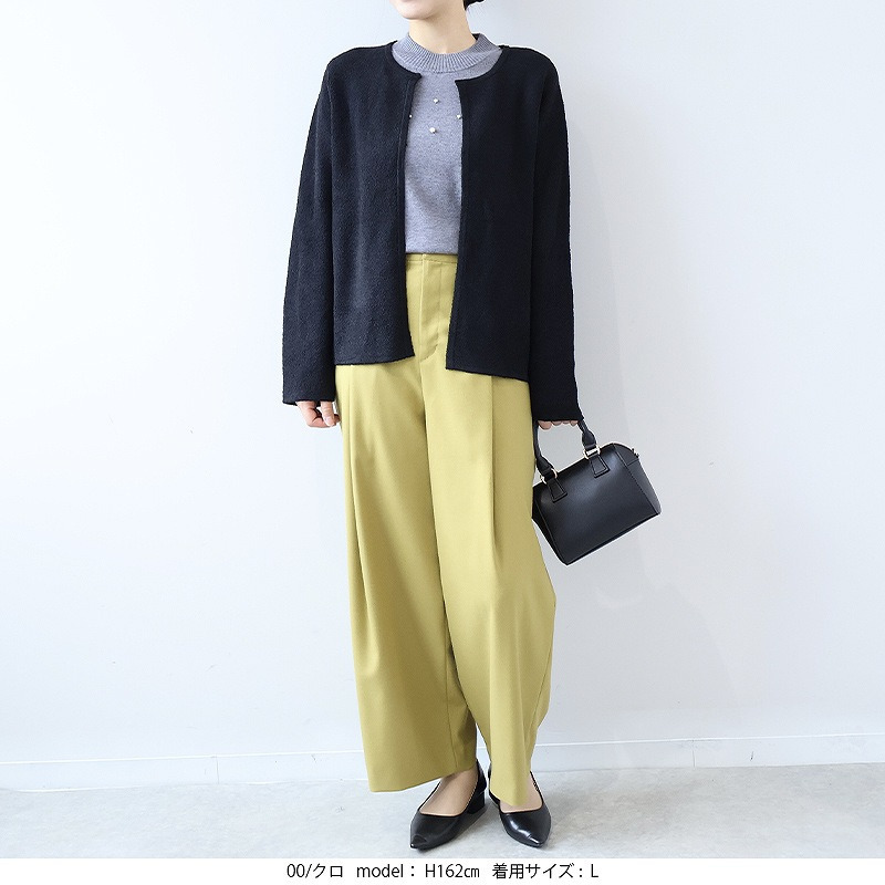 ミニブークレラウンドネックカーディガン2