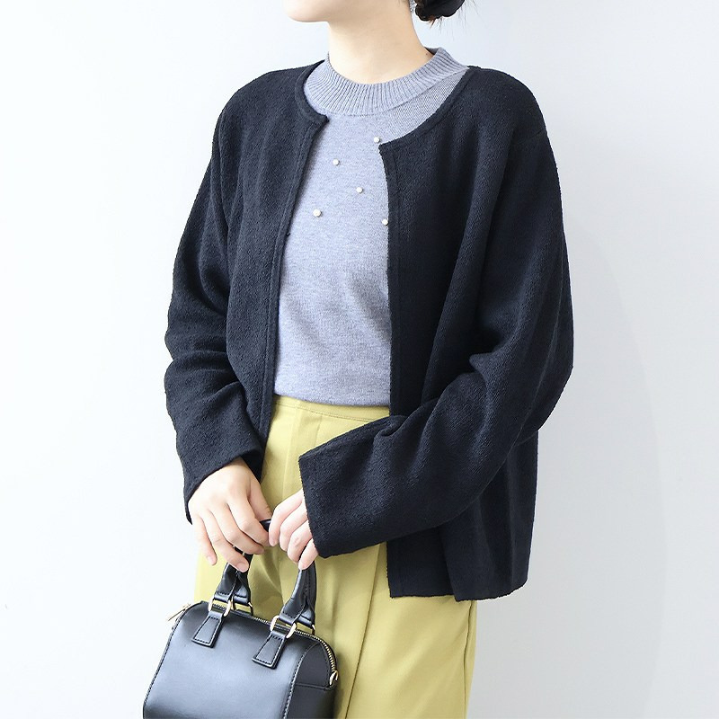 ミニブークレラウンドネックカーディガン4