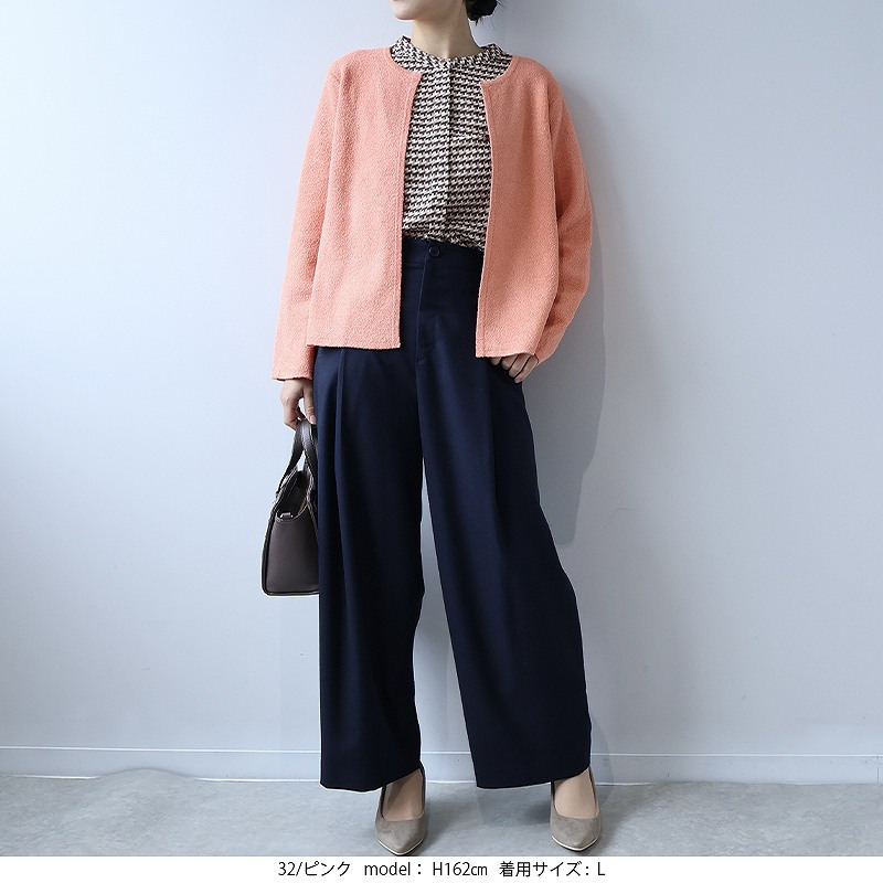 ミニブークレラウンドネックカーディガン7