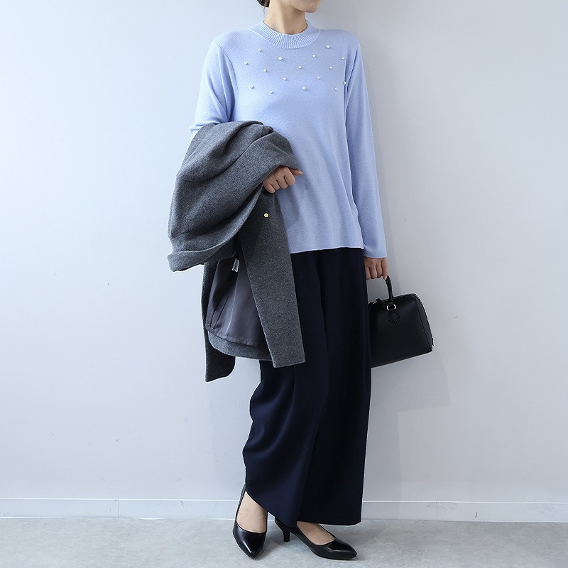 パール使いハイネックニットプルオーバー10