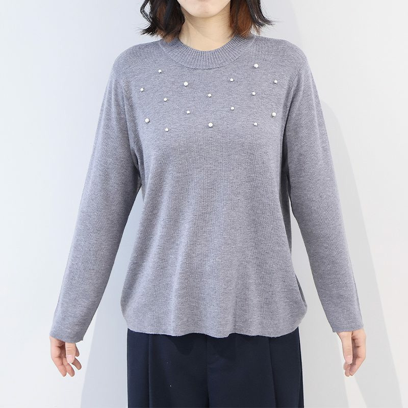 パール使いハイネックニットプルオーバー11