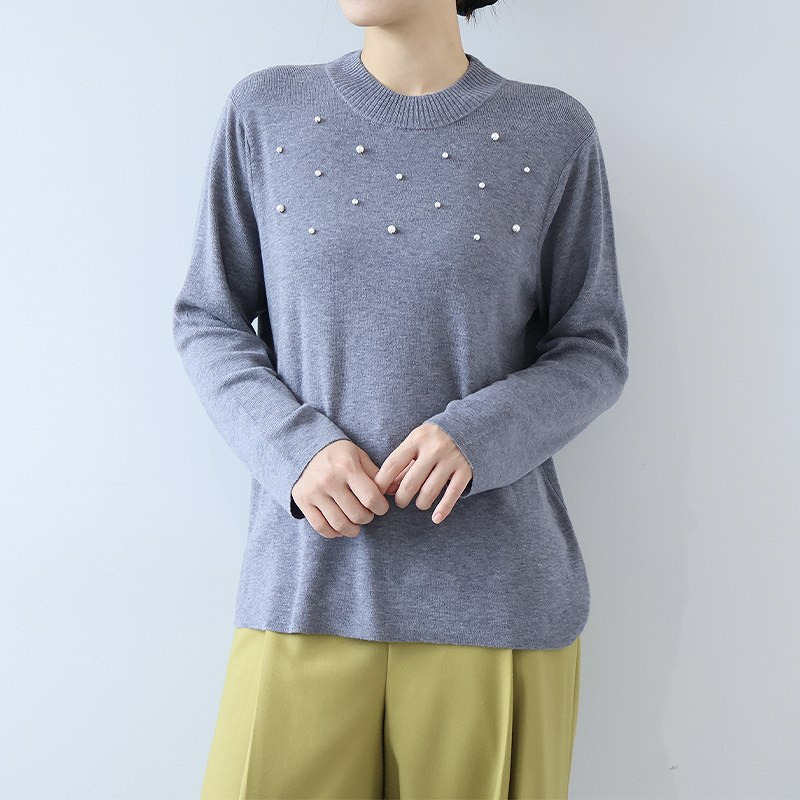 パール使いハイネックニットプルオーバー3