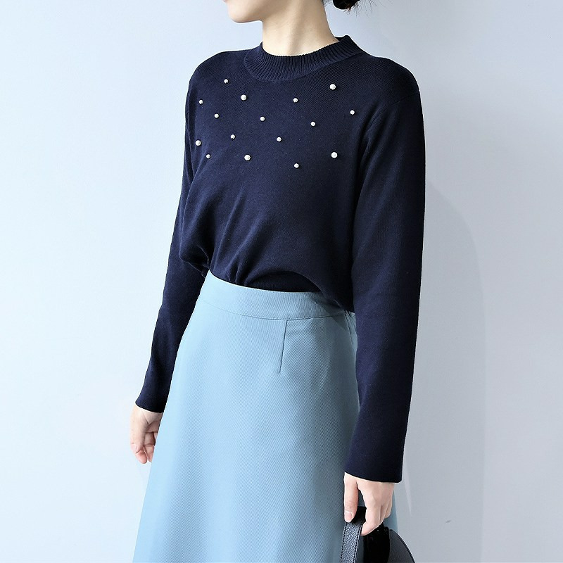 パール使いハイネックニットプルオーバー7