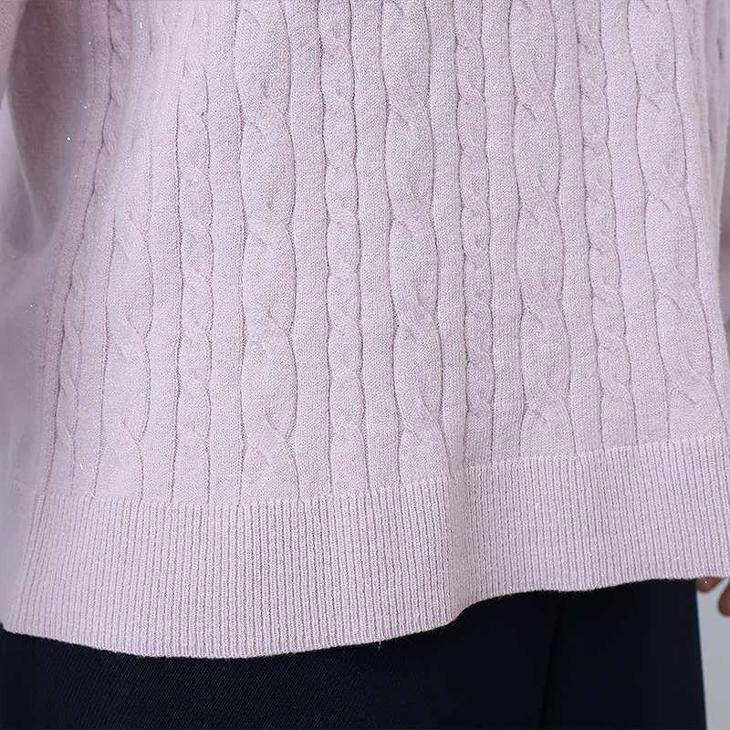 ラメケーブルVネックニットプルオーバー16