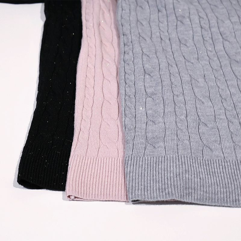 ラメケーブルVネックニットプルオーバー17