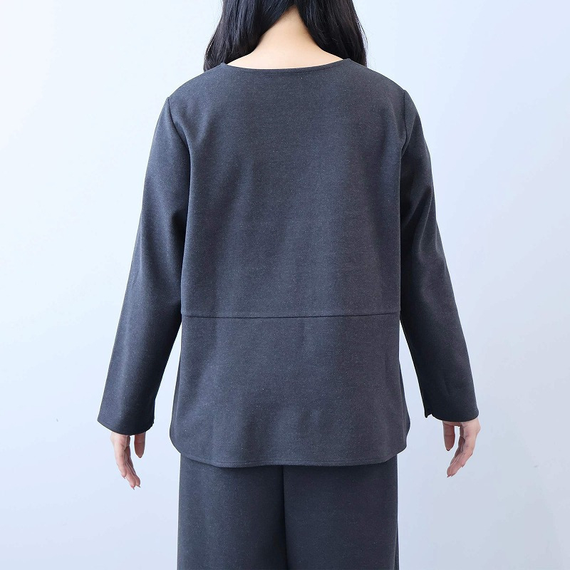 【セットアップ】柔らかニットツイルバックフレアブラウス14