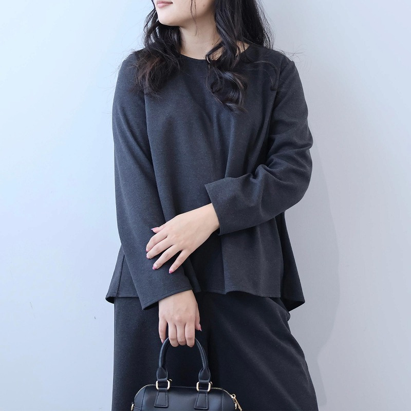 【セットアップ】柔らかニットツイルバックフレアブラウス3