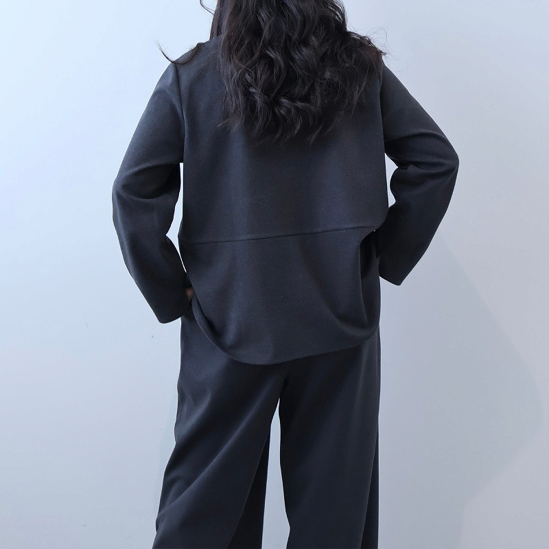 【セットアップ】柔らかニットツイルバックフレアブラウス4