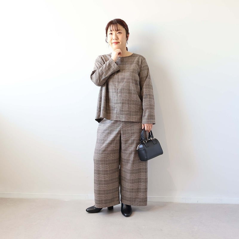 【セットアップ】柔らかニットツイルバックフレアブラウス8