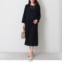 ドッキングプリーツワンピース LL/3L/4L/5L fleur by mint breeze 