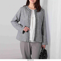 ラメ混ファンシーツイードジャケット LL/3L/4L/5L fleur by mint breeze フォーマル