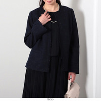 ラメ混ファンシーツイードジャケット LL/3L/4L/5L fleur by mint breeze フォーマル