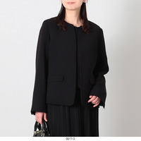 エアリーダブルクロス ノーカラージャケット LL/3L/4L/5L fleur by mint breeze