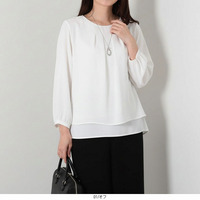 ジョーゼットきれいめ タック ブラウス LL/3L/4L/5L/6L fleur by mint breeze