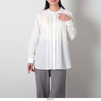 【タイムセール】ピンタック きれいめシャツ ブラウス  LL/3L/4L/5L fleur by mint breeze