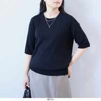 フロントプリーツ 半袖ニット LL/3L/4L/5L fleur by mint breeze 