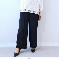 ストレッチ センタープレス　ワイドパンツ LL/3L/4L/5L fleur by mint breeze