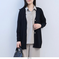 【タイムセール】【接触冷感】シャイニーヤーン Vネック カーディガン LL/3L/4L/5L fleur by mint breeze 