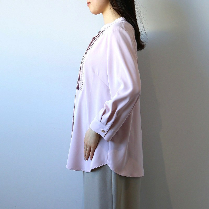 フロントタック バンドカラー ブラウス LL/3L/4L/5L fleur by mint breeze 14