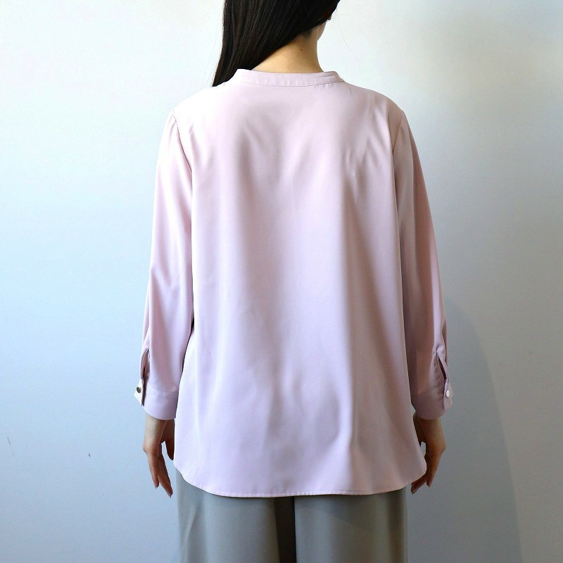 フロントタック バンドカラー ブラウス LL/3L/4L/5L fleur by mint breeze 15