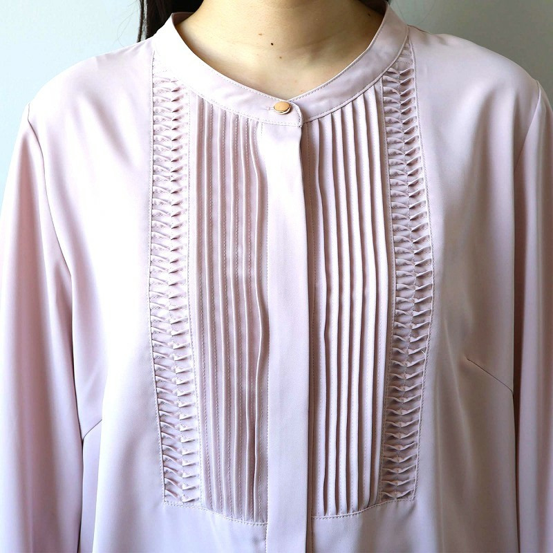 フロントタック バンドカラー ブラウス LL/3L/4L/5L fleur by mint breeze 16