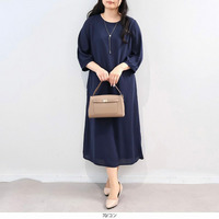 7分袖 ジョーゼット ワンピース LL/3L/4L/5L fleur by mint breeze 