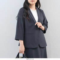 【接触冷感・吸水速乾】リネンライク テーラードジャケット LL/3L/4L/5L fleur by mint breeze 