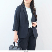 【接触冷感・吸水速乾】リネンライク テーラードジャケット LL/3L/4L/5L fleur by mint breeze 