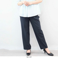 【接触冷感・吸水速乾】リネンライク ストレートパンツ LL/3L/4L/5L fleur by mint breeze 